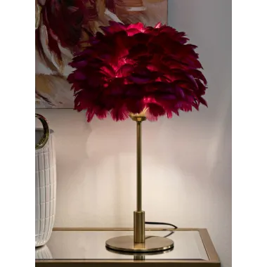 LAMPA STOŁOWA BALL FEATHER BORDEAUX 30X50 cm